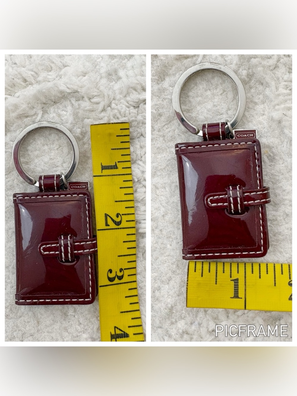 Vintage Y2K Rare HTF Patent Leather Mini Coach Photo Keychain - Picture 11 of 11